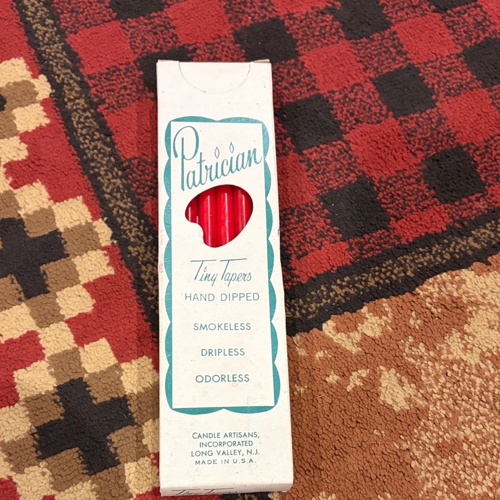 New in box, vintage Patrician tiny tapers candles